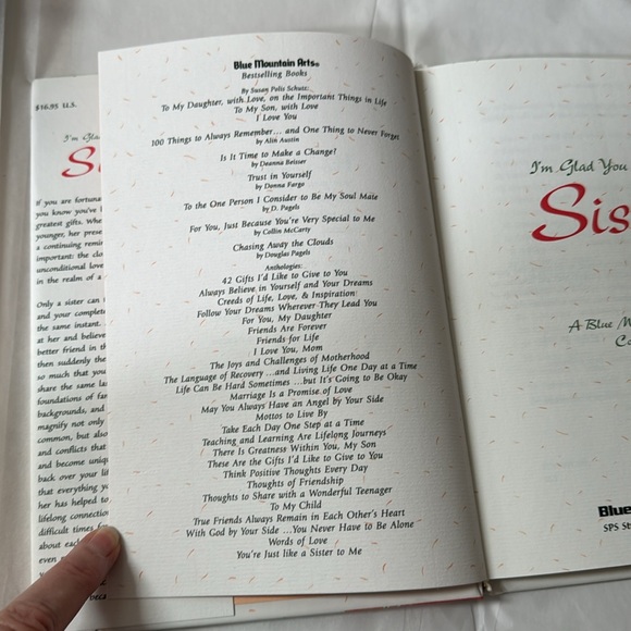 ⛱️2/$5⛱️I'm Glad You Are My Sister: A Blue Mountain Arts Collection hardcover - Picture 5 of 11